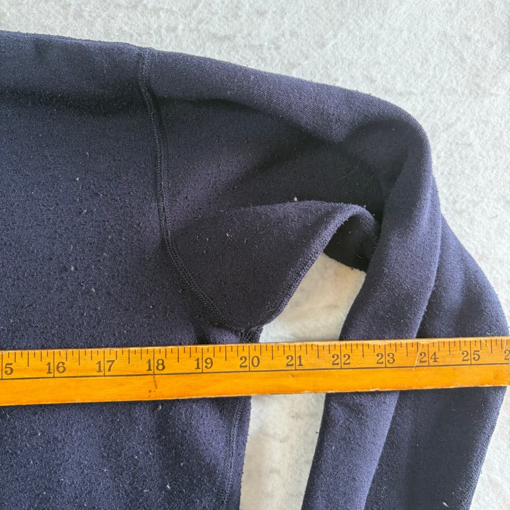 Patagonia Capilene Henley Mens Medium Navy Blue Vintage 90s Fleece Pullover - Picture 6 of 9
